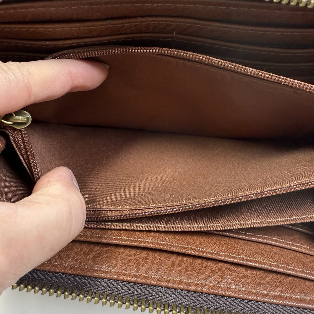 Fossil Logan Rfid Stripe Zip Around Wallet Full S… - image 5